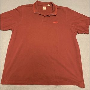 Levi’s golf polo shirt men’s XXL maroon short sleeve rugby